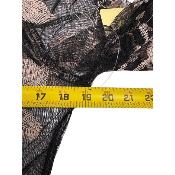 NWT Mesh Floral Dark Fairy Whimsigoth Blouse Top Goth Crochet Sexy Romantic M - Picture 13 of 16